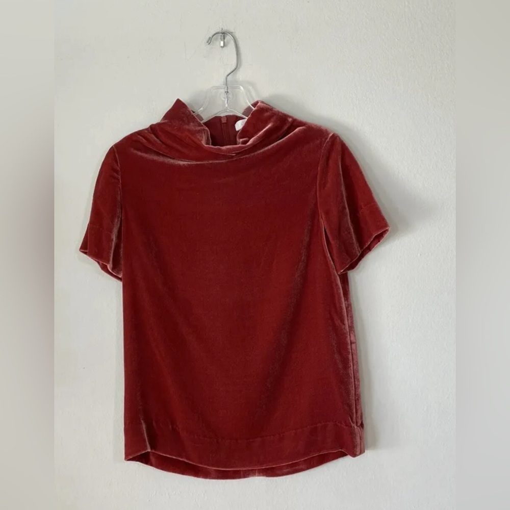 COS Mulberry silk blend velvet blouse